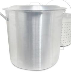 Bayou Classic 80 Qt. Pot Stainless Steel Crawfish Boiling Pot w/Lid & Basket #8000